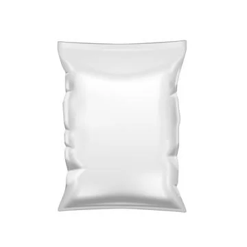 White Crumpled Packet Of Chips. Plastic Package Illustrazione stock