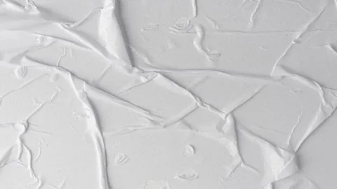 White crumpled paper background, blank wrinkled sheet Stock Footage 346549787
