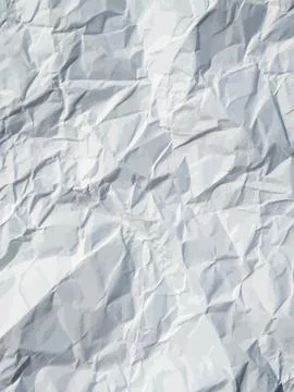 White crumpled paper texture background vector with wrinkled surface realis.. Stock Illustration