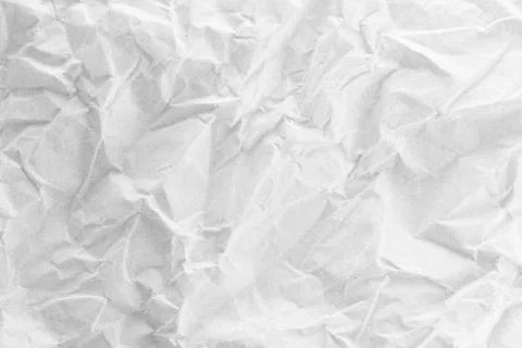 A white crumpled paper texture. Stock Photos