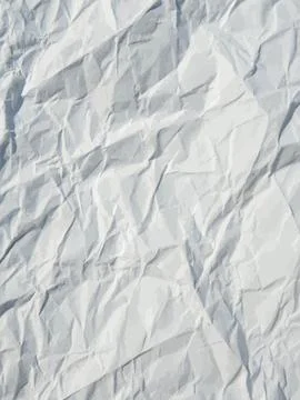 White crumpled paper texture vector illustration with aged wrinkled surface.. Stock Illustration