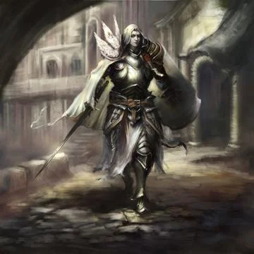 White Crusader Stock Illustration