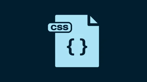 White CSS file document. Download css button icon isolated on blue background Stock Footage 230023140