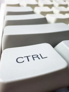 White CTRL button on mechanical white keyboard, business concept, for Stock Photos
