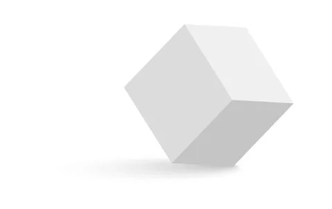 White cube. 3D abstract box with shadow. Geometric paper square empty package Stock Illustration