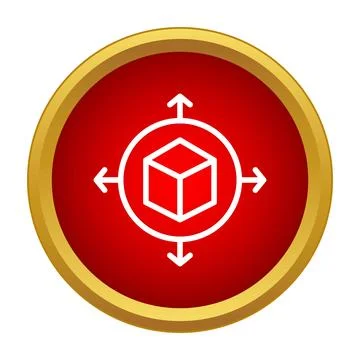 White cube 3d rotation virtual reality icon Stock Illustration