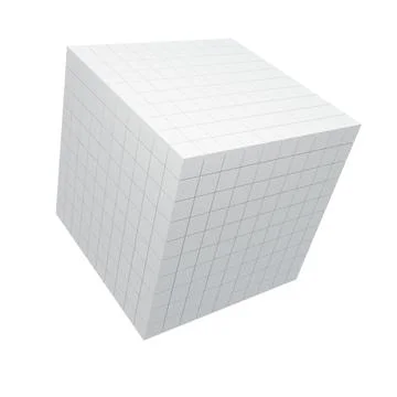 White Cube. Abstract Modern Shape. Isolated On White Background. 3D Render. Stock Illustration
