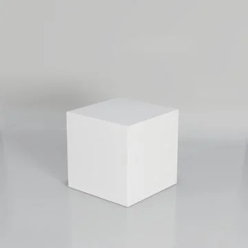 White cube on background sudio. 3d rendering. Illustrazione stock