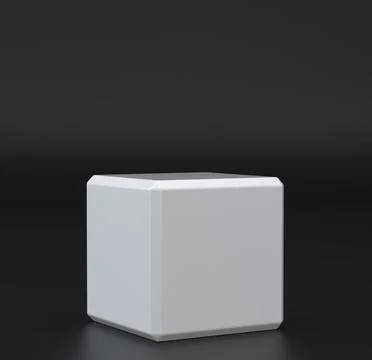 White cube on black background Stock Illustration