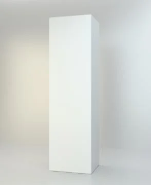 White cube blank box from top front far side angle. 3D illustration on studio Ilustração Stock