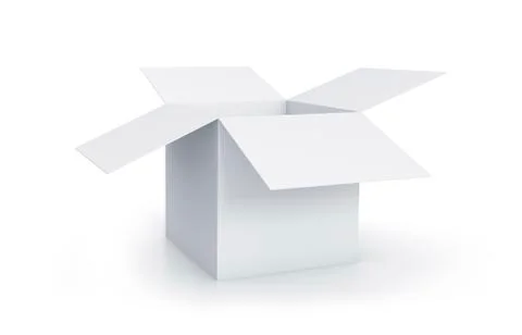 White cube box. Illustrazione stock