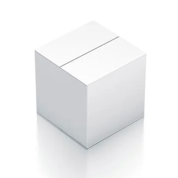 White cube box. Stock Illustration