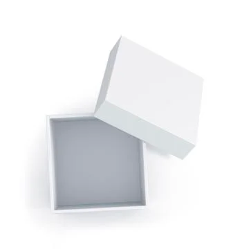 White cube box with top cover. Stock Illustration