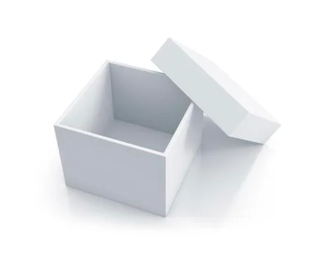 White cube box with top cover. Stock Illustration