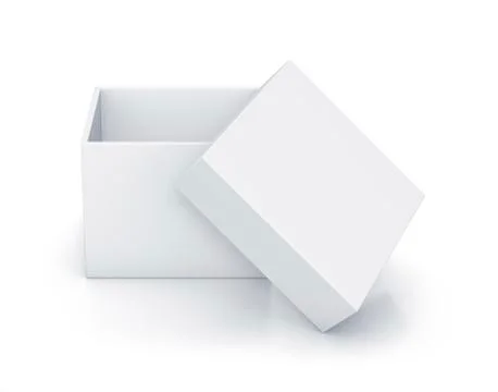 White cube box with top cover. Stock Illustration