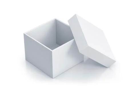 White cube box with top cover. Stock Illustration