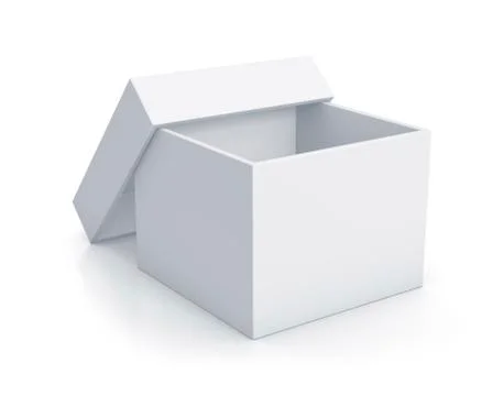 White cube box with top cover. Stock Illustration