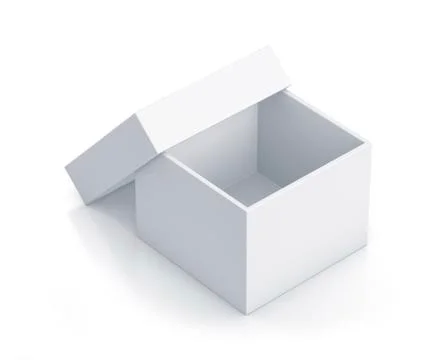 White cube box with top cover. Stock Illustration