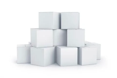 White cube boxes. Stock Illustration