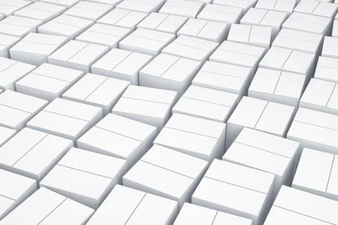 White cube boxes. Stock Illustration