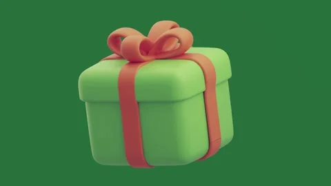 With white cube on button red it box ribbon gift bow Stock-Footage 335980573