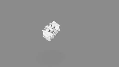White cube crumpled on a gray background. Accelerated animation. Video stock 127611072