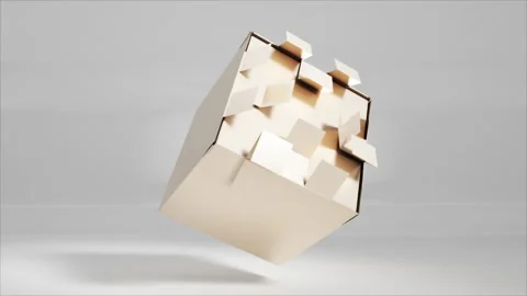White cube folding Stock Footage 231349332