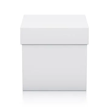 White cube gift box. Stock Illustration