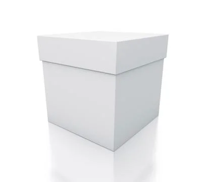 White cube gift box. Illustrazione stock