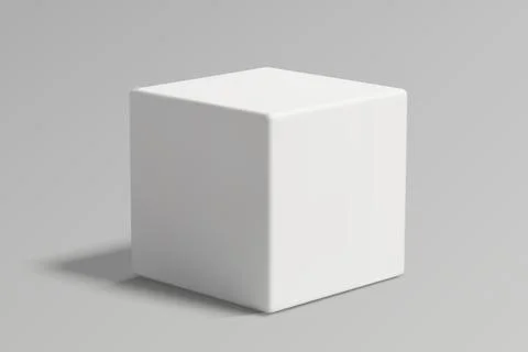 White cube on a gray gradient background Ilustración de archivo