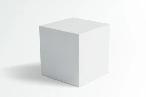 White cube on a gray gradient background Ilustración de archivo