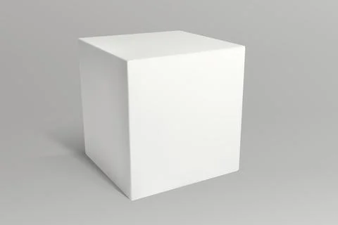 White cube on a gray gradient background Ilustración de archivo