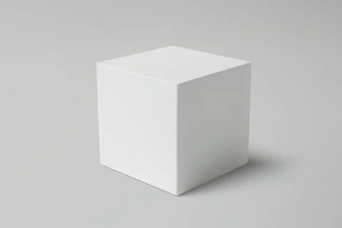 White cube on a gray gradient background Ilustración de archivo