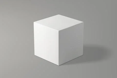 White cube on a gray gradient background Ilustración de archivo