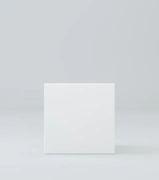 White cube in light studio. Illustrazione stock