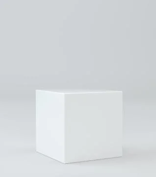 White cube in light studio. Illustrazione stock