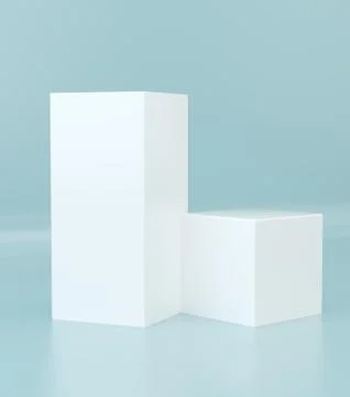 White cube in light studio. Illustrazione stock
