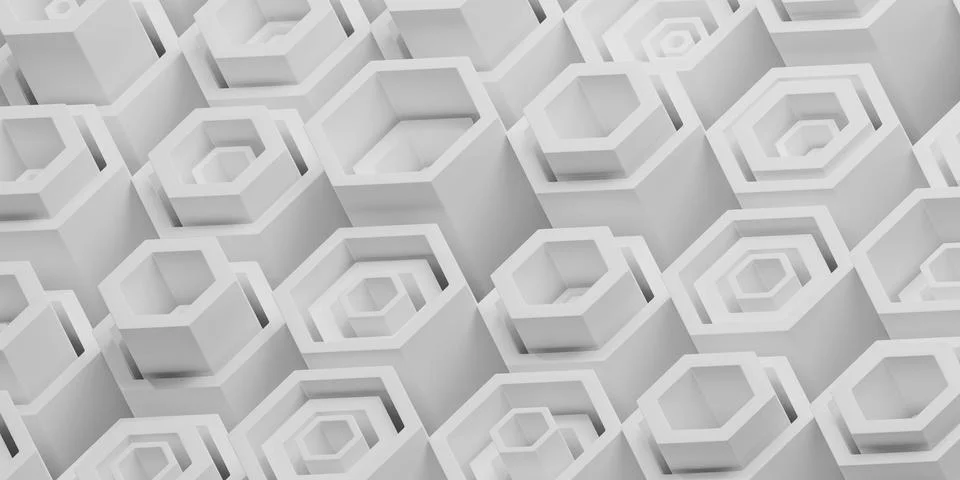 White cube pattern on a textured background 3d render illustration Stock Illustration