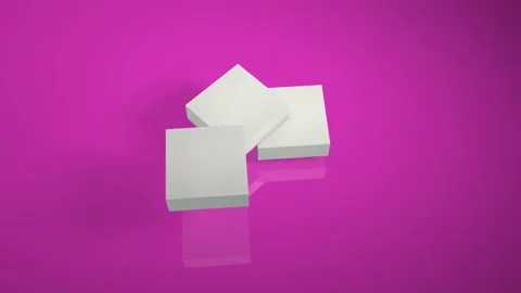 White cube rotates 3D frames. Isometric movement of the block assembly. Cube par Video stock 151249958