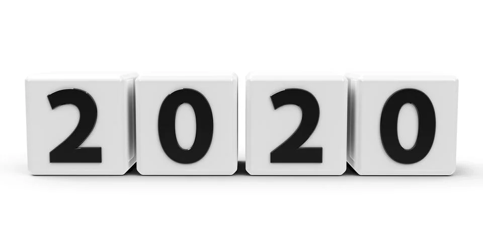 White cubes - 2020 #2 Stock Illustration