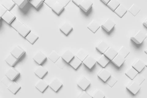 White cubes 3d background Stock Illustration