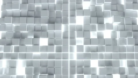 White Cubes Abstract Background Loop - Modern and Enchanting Animation Stock Footage 163876340