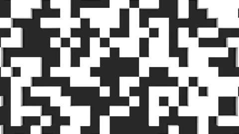White cubes on a black background. Qr code. Stock Footage 145683873
