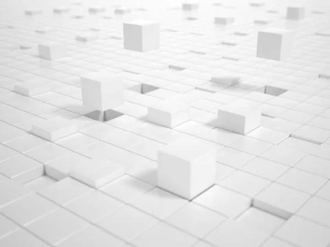 White cubes building a platform Stock Illustration