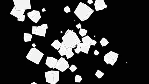 White cubes generating and floating around 4K UHD moGraph Stock-Footage 139096888