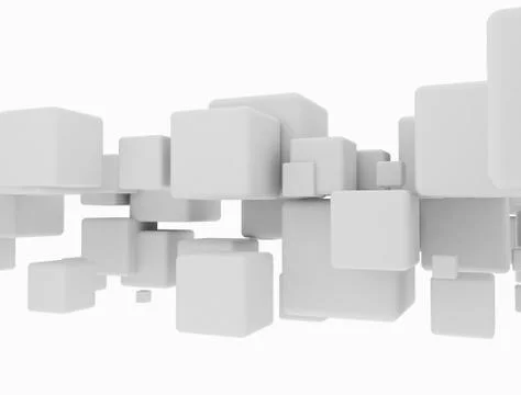 White cubes, illustration Stock Illustration