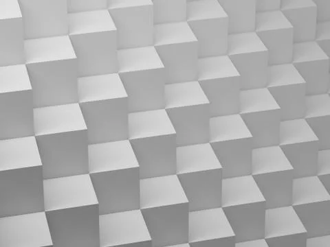 White Cubes pattern, 3d render illustration イラスト素材
