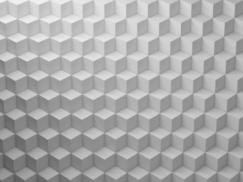 White Cubes pattern, 3d render illustration Stock Illustration