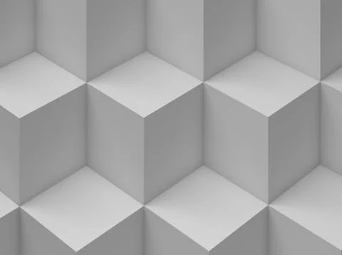 White Cubes pattern, 3d render illustration 스톡 일러스트