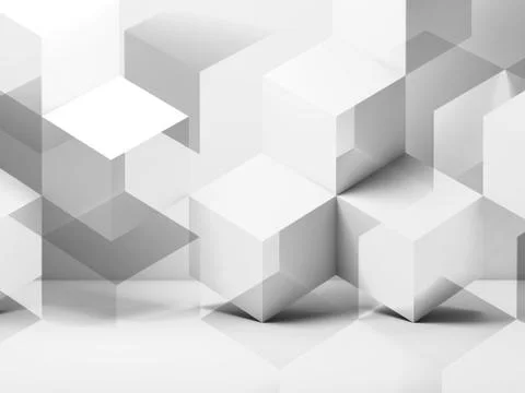 White cubes pattern. 3d rendering Illustrazione stock